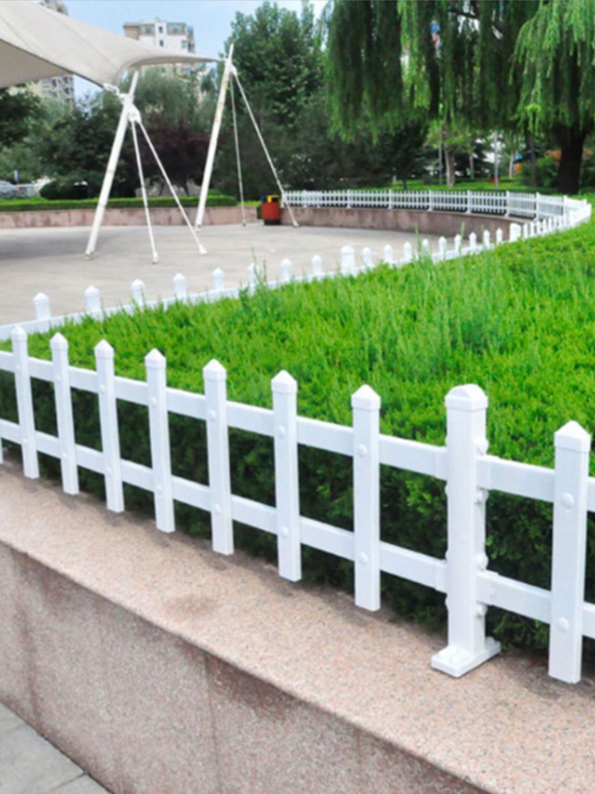 福建pvc塑钢草坪护栏市政花园小篱笆绿化带 户外围栏庭院隔离栏杆