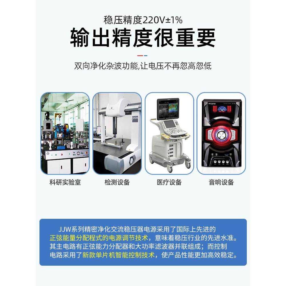 上海人民精密净化稳压电源220V无触点稳压器医疗实验室高精度调压
