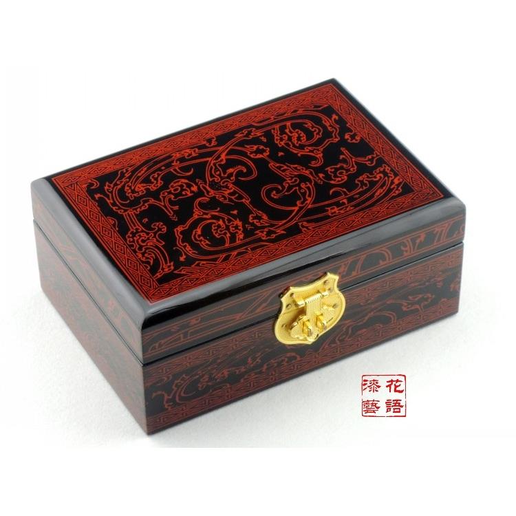 正品平遥漆器首饰盒山西推光木质复古中式木质实木化妆盒中国风带