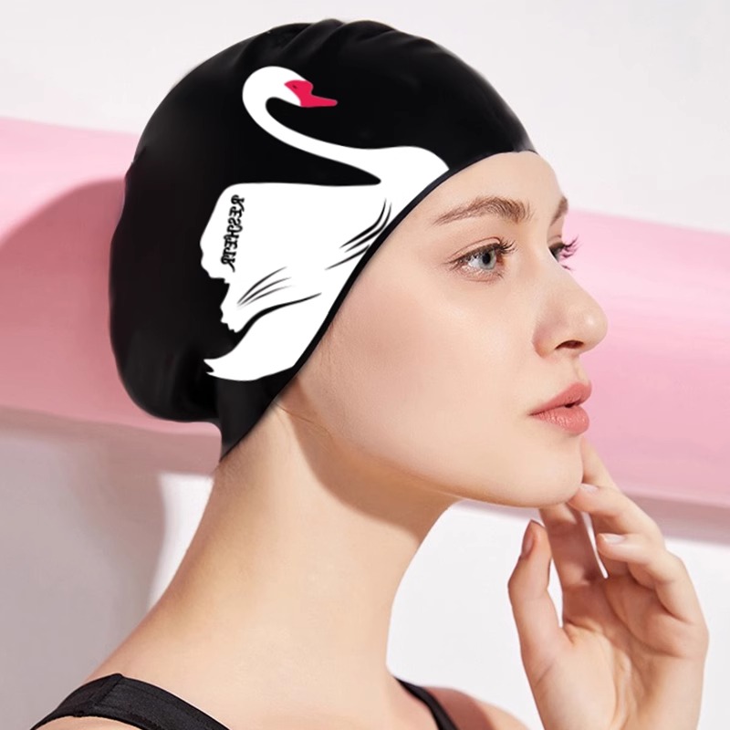 泳帽女成人硅胶不勒头时尚2024新款长发加大护耳防晒防水游泳装备