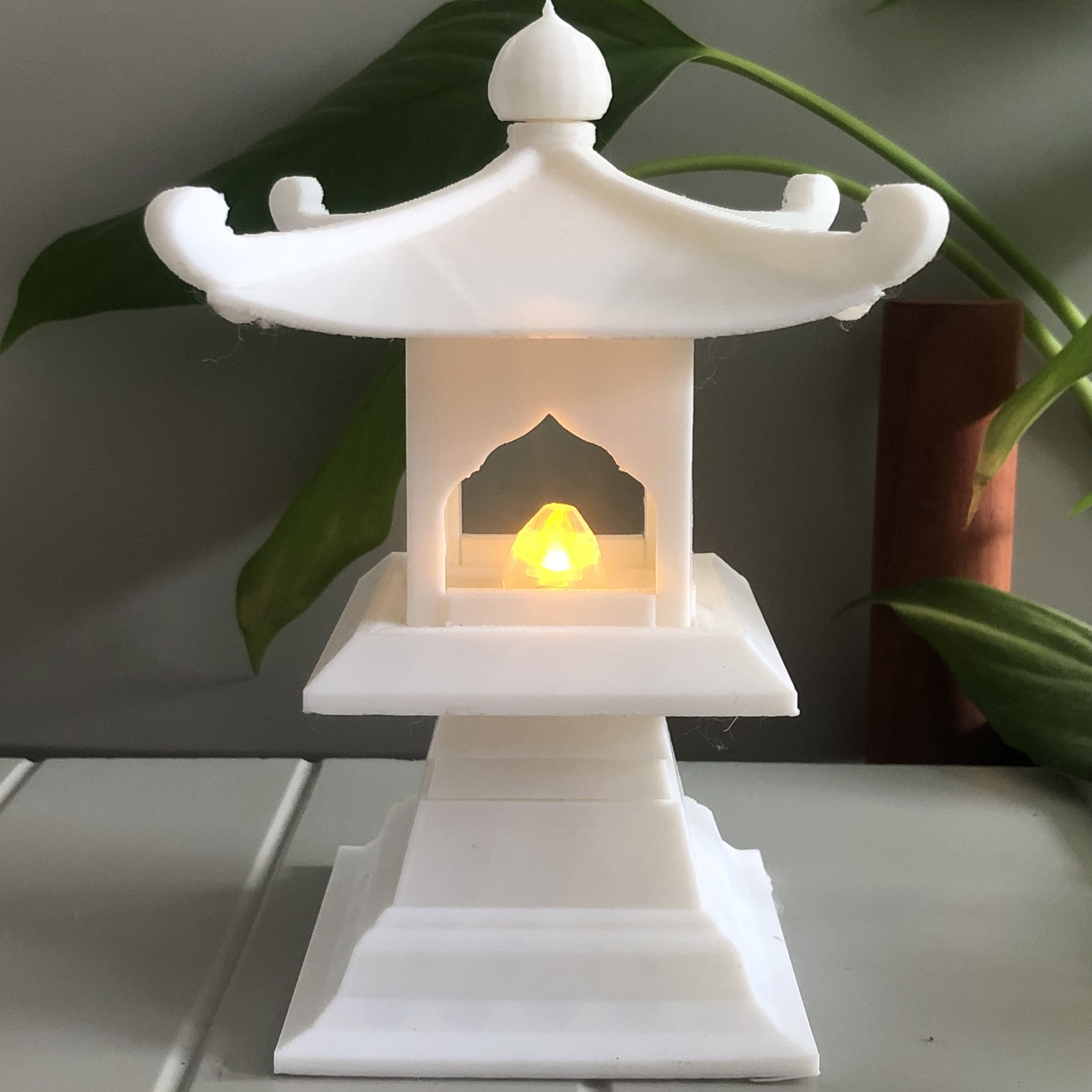 仿古中国风 3D打印 古风LED 石灯中式桌面摆件景观发光拼装模型