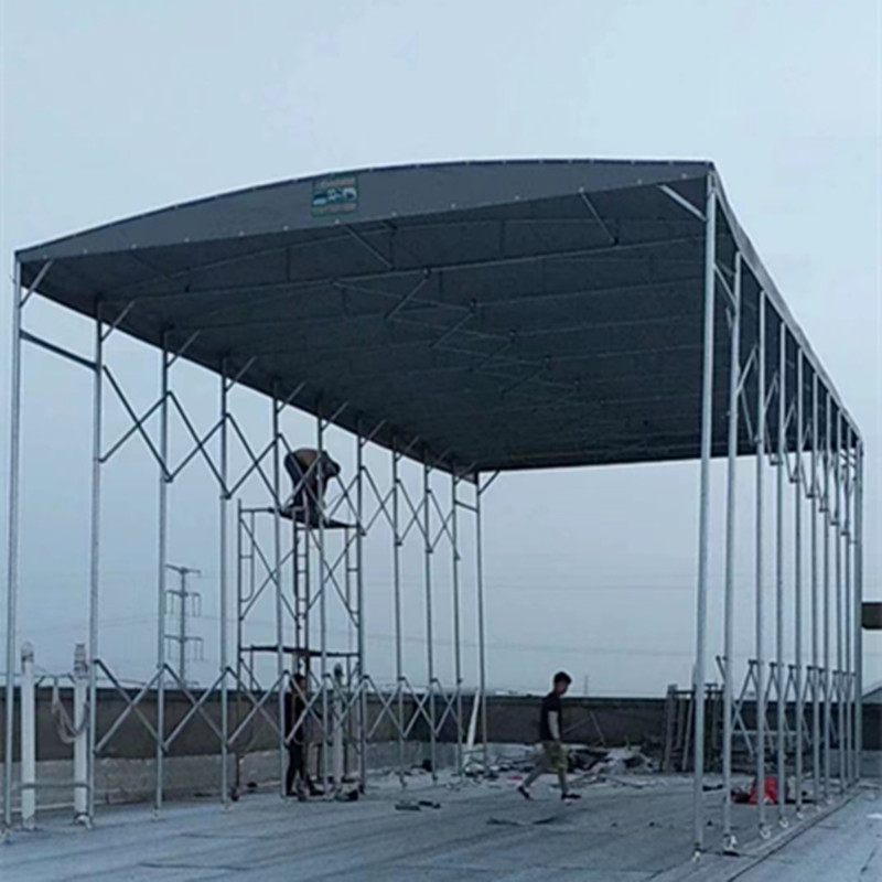 雨棚户外南京式加厚伸缩活动布推拉蓬篷遮阳棚厂移电动安装可折叠
