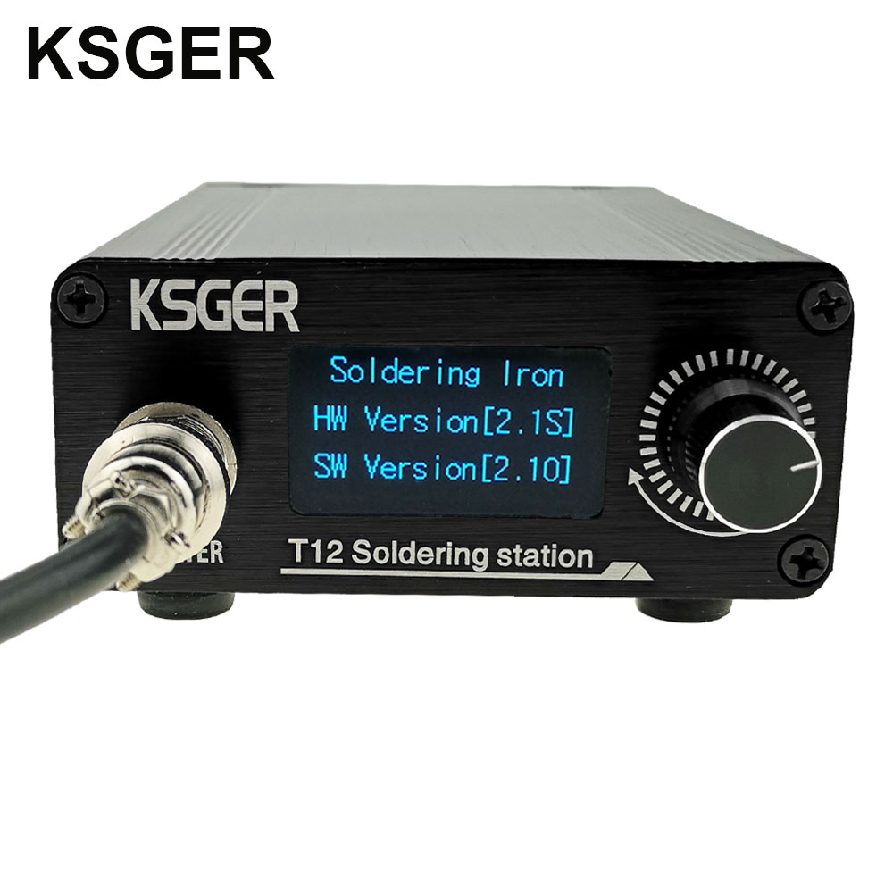 KSGER厂家T12焊台OLED可调温STM32 V2.1S维修焊台电烙铁头发热芯