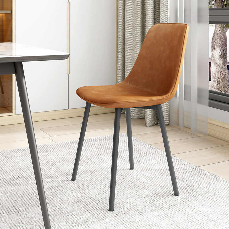 现代简约加厚客厅餐椅家用靠背椅子酒店餐厅科技布组装餐桌椅凳子