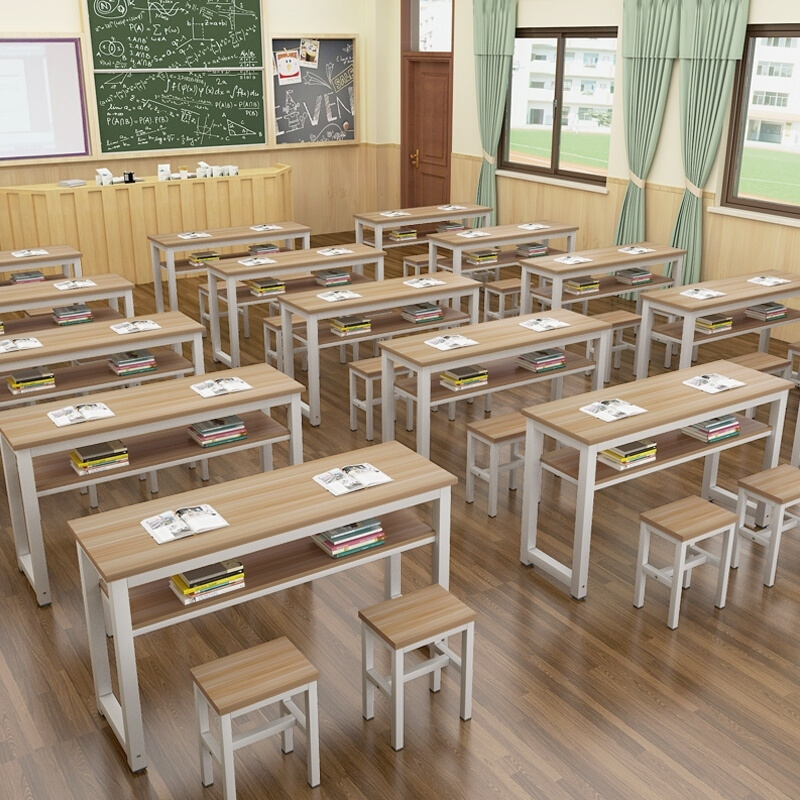 。中小学生学校教室书桌培训辅导班学习桌家用写字桌单人双人位课