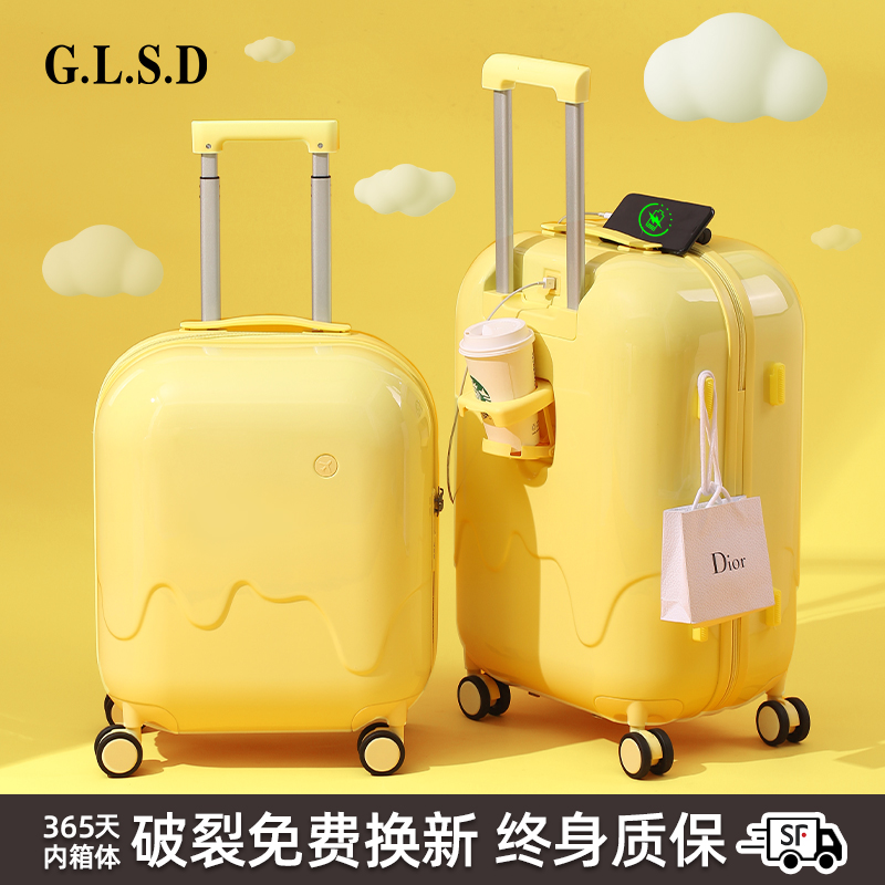 G.L.S.D行李箱女小旅行雪糕泡泡拉杆箱登机20寸大容量密码皮箱