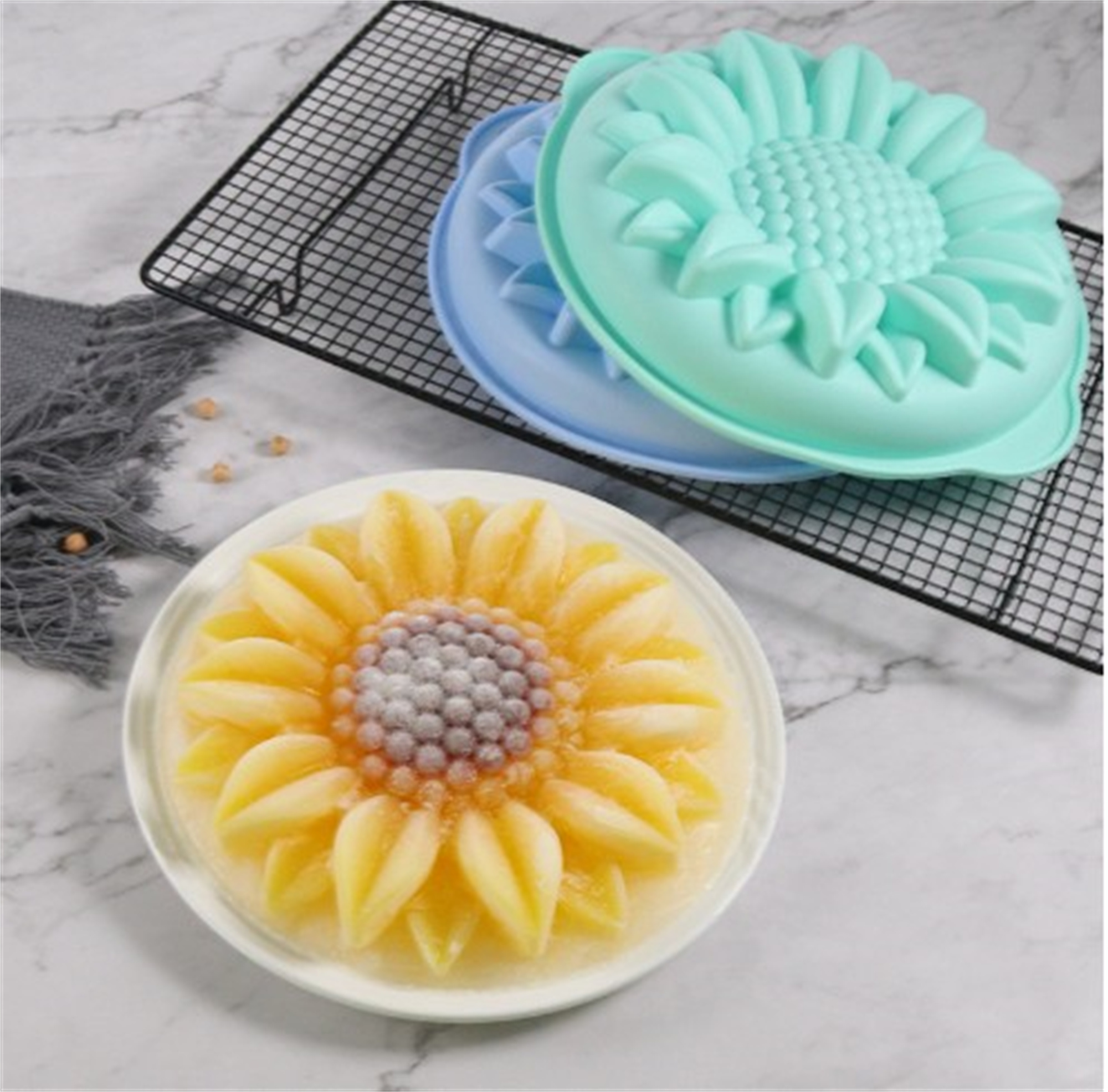 向日葵圆形硅胶蛋糕模 硅胶蛋糕模 太阳花烤盘 烤箱DIY烘培工具