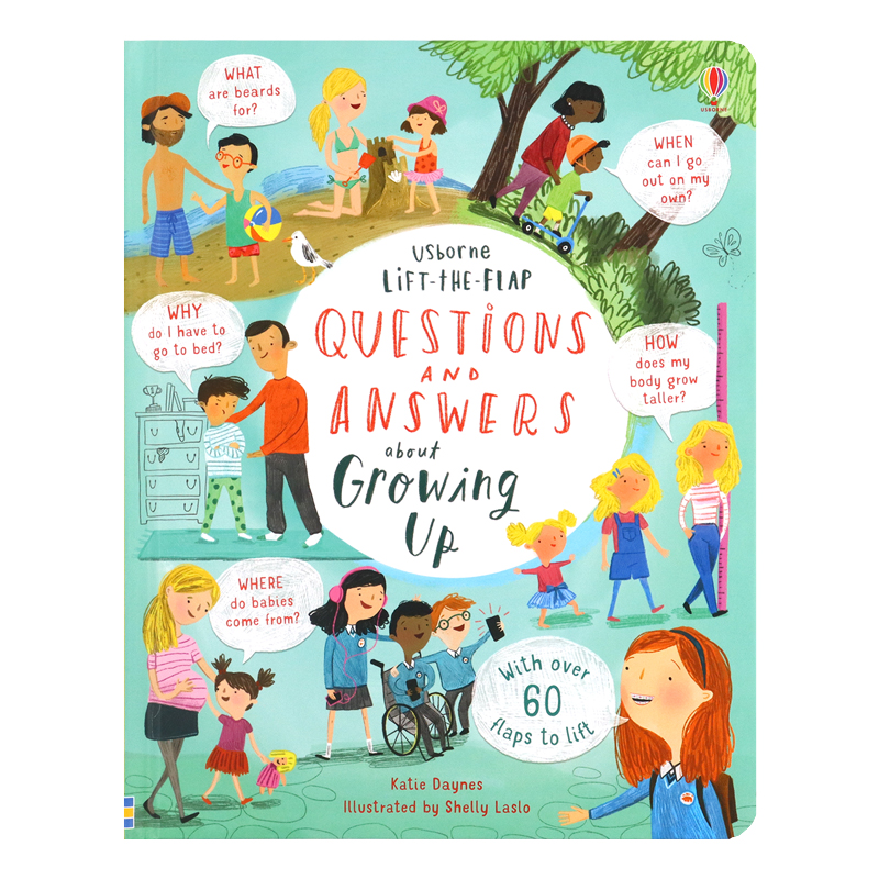 Usborne英文进口原版Lift-the-flap Questions and Answers about Growing Up成长问与答科普翻翻书系列 尤斯伯恩3-6-9岁原版