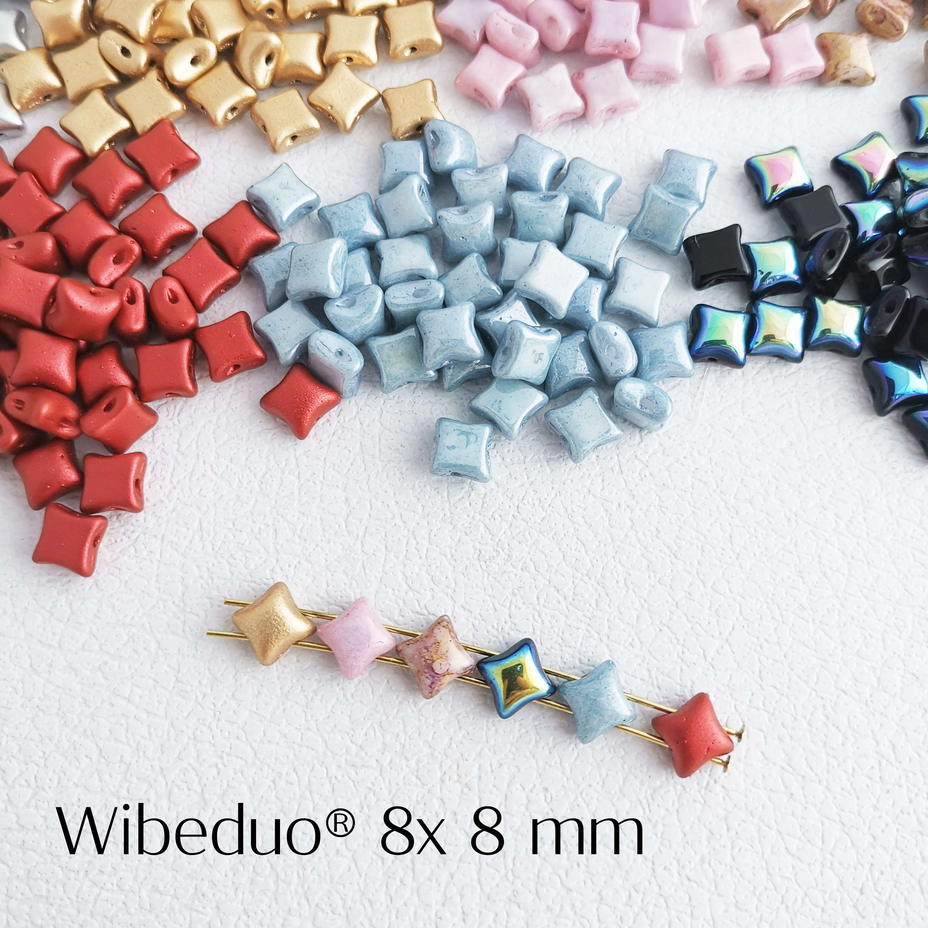 Wibeduo双孔四角星小星星捷克珠10个玻璃珠DIY手工饰品材料配件