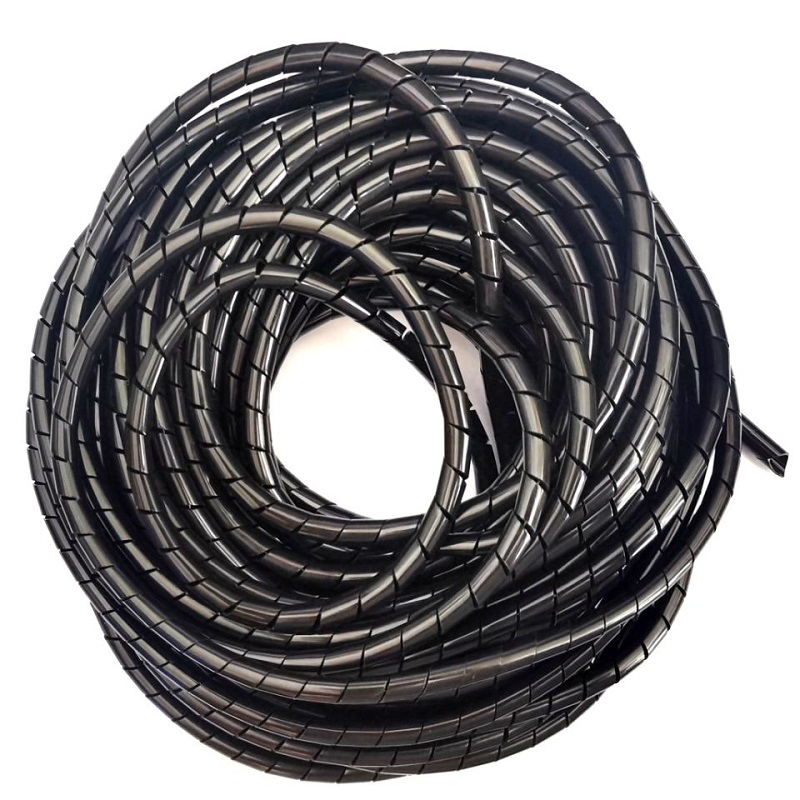 优质黑色白色塑料缠绕管绕线管理线管电线收纳管螺旋保护束线套管