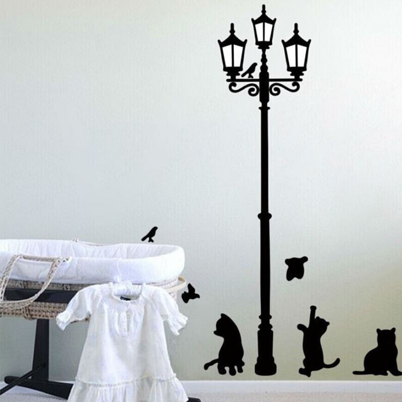 网红Creative DIY Popular Ancient Lamp Cats and Birds Wall St