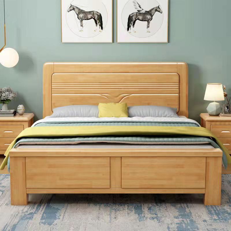 武汉简约现代中式实木床主卧成人1.5米1.8米卧室双人床加厚主卧床