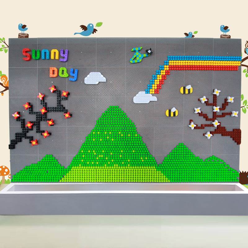 墙面玩具益智幼儿园全套早教墙壁游戏启蒙蘑菇钉积木拼插丁建构区