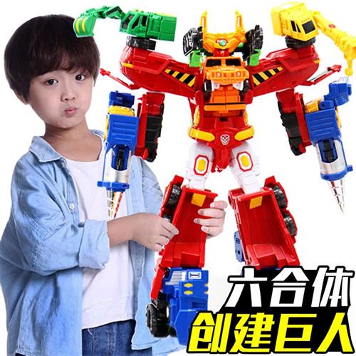 超级创建巨人重装咖宝车神玩具变形汽车机器人六合体重载豪登男孩