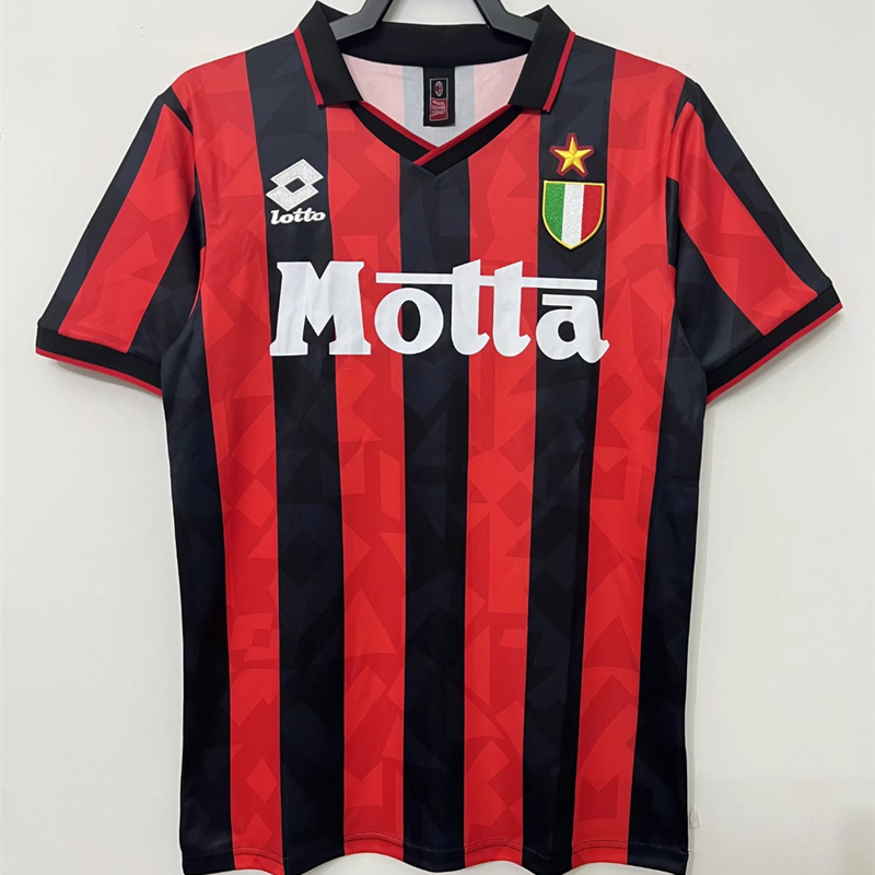 复刻版93-94赛季AC 米兰复古老款球衣 马尔蒂尼巴雷西博班足球服