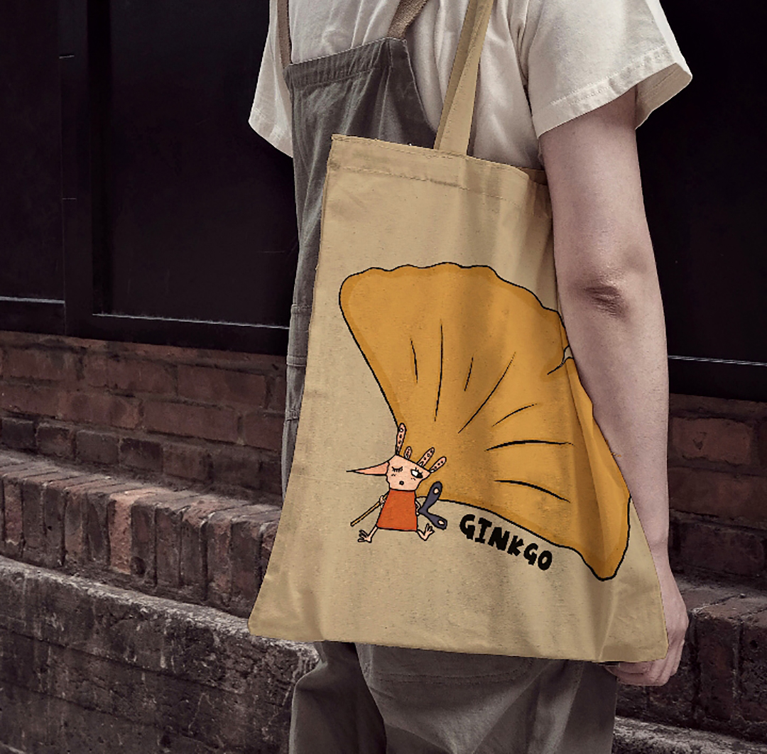 昆明橡皮书店自主原创设计银杏帆布袋大容量单肩包