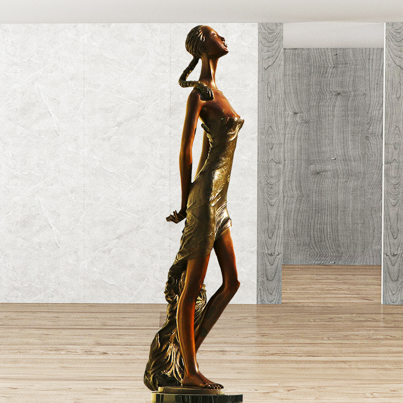 极速吹笛的少女抽象艺术人物玻璃钢铸铜室内学院小品雕塑定制景观