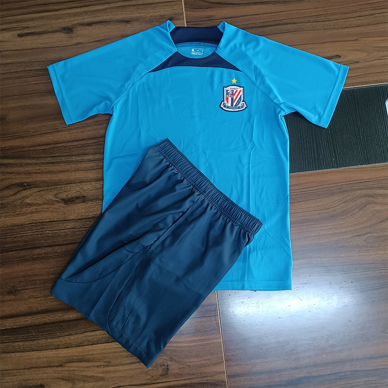 2024中超上海申花短袖足球训练服套装团队比赛训练定制球衣运动服