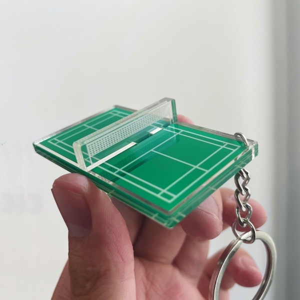 羽毛球钥匙扣纪念品迷你网球运动挂件立体亚克力双面礼品