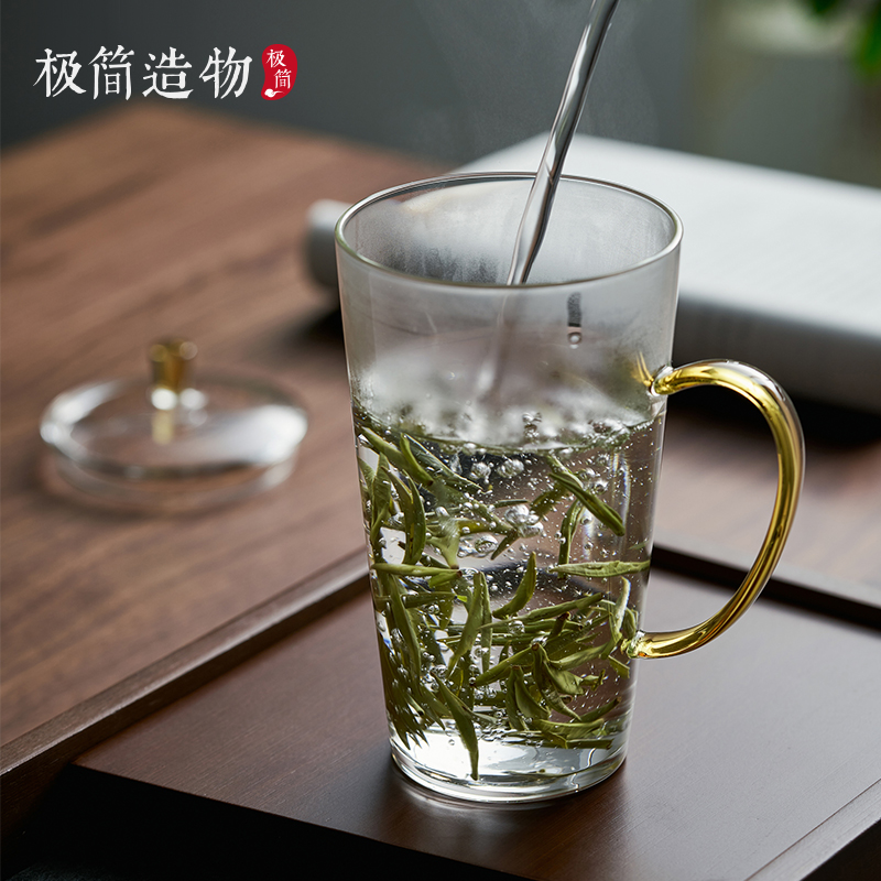 随心玻璃杯绿茶专用泡茶杯家用个人喝茶杯子创意花茶杯办公室水杯