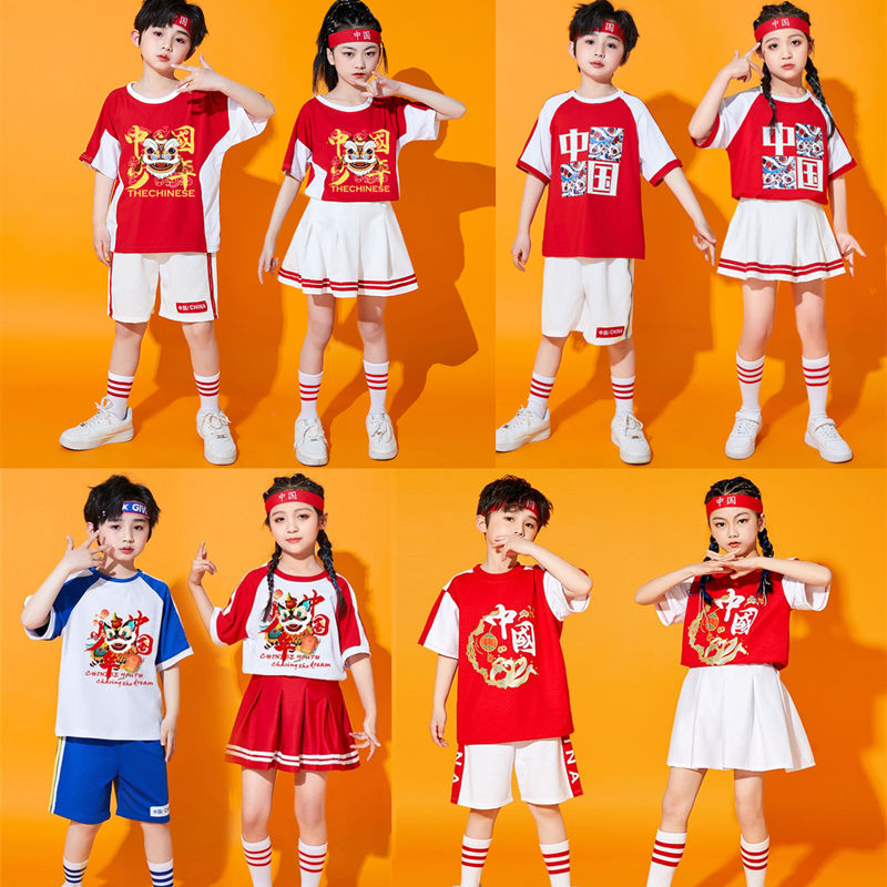 六一儿童拉拉队演出服中国潮风团体班服小学生运动会啦啦操表演装