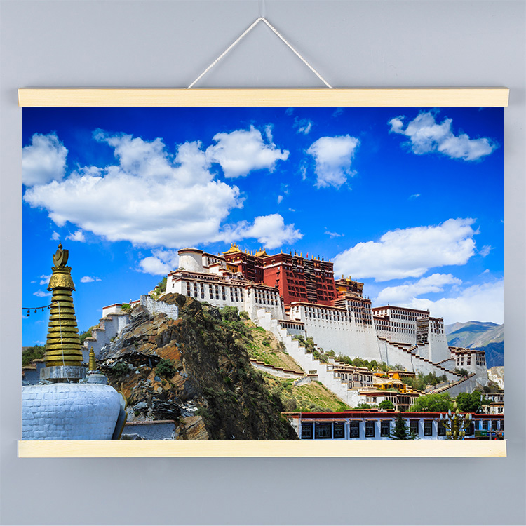 布达拉宫挂画装饰画壁画客厅墙贴图海报西藏藏族风景餐厅背景墙