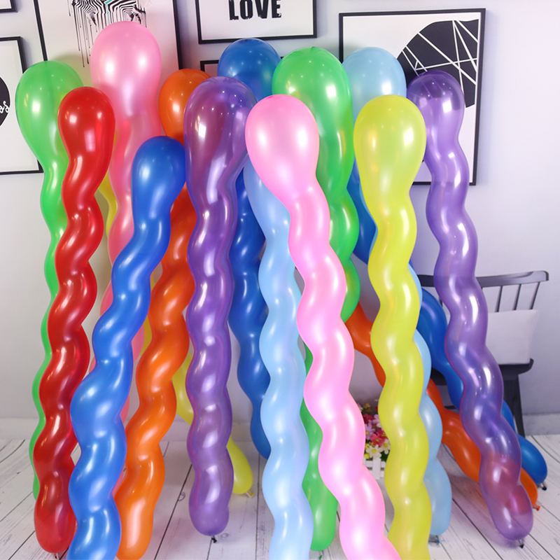 螺旋长气球加厚麻花气球七节龙酒吧KTV会所装饰异形长条螺纹气球
