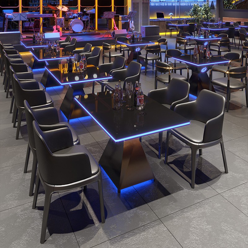 商用酒吧沙发清吧桌椅散台组合音乐小酒馆餐厅西餐咖啡厅发光桌子