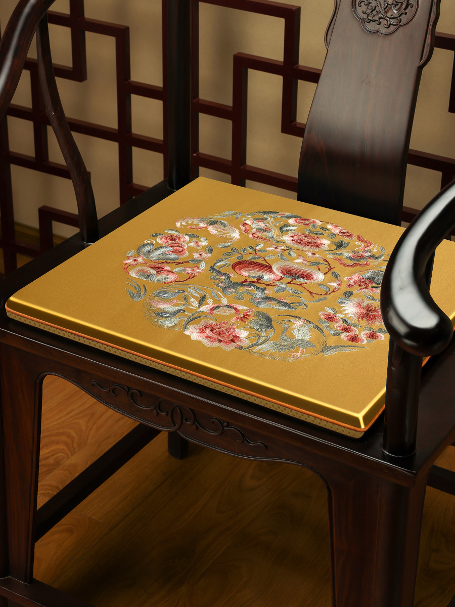 中式红木椅垫实木中国风椅子坐垫圈椅太师椅茶椅垫座椅垫茶桌垫子