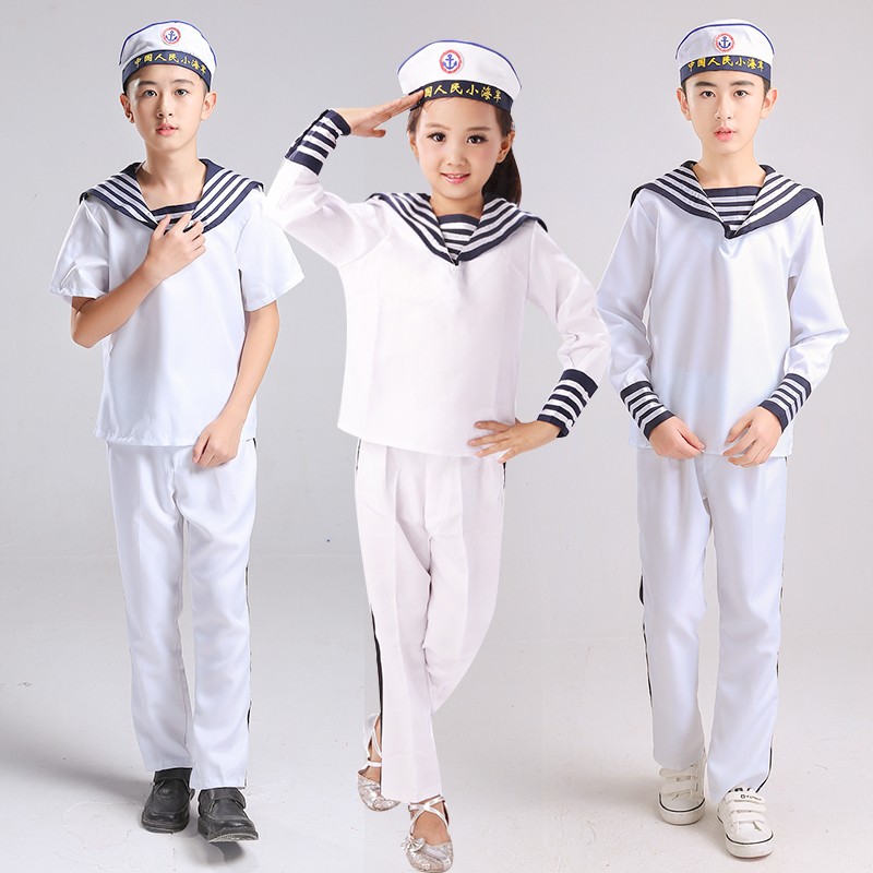 夏令营儿童人民小海军男女表演服装水手合唱服兵娃娃演出服运动会