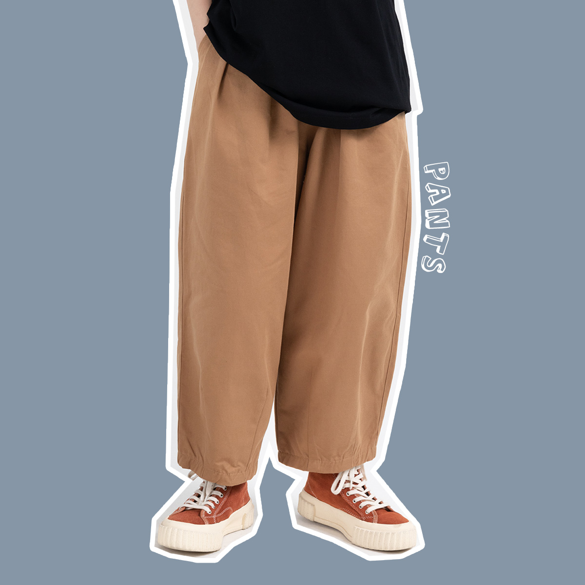食着SLEEPZOO日系街头纯色工装裤女夏季宽松BF直筒萝卜裤休闲长裤
