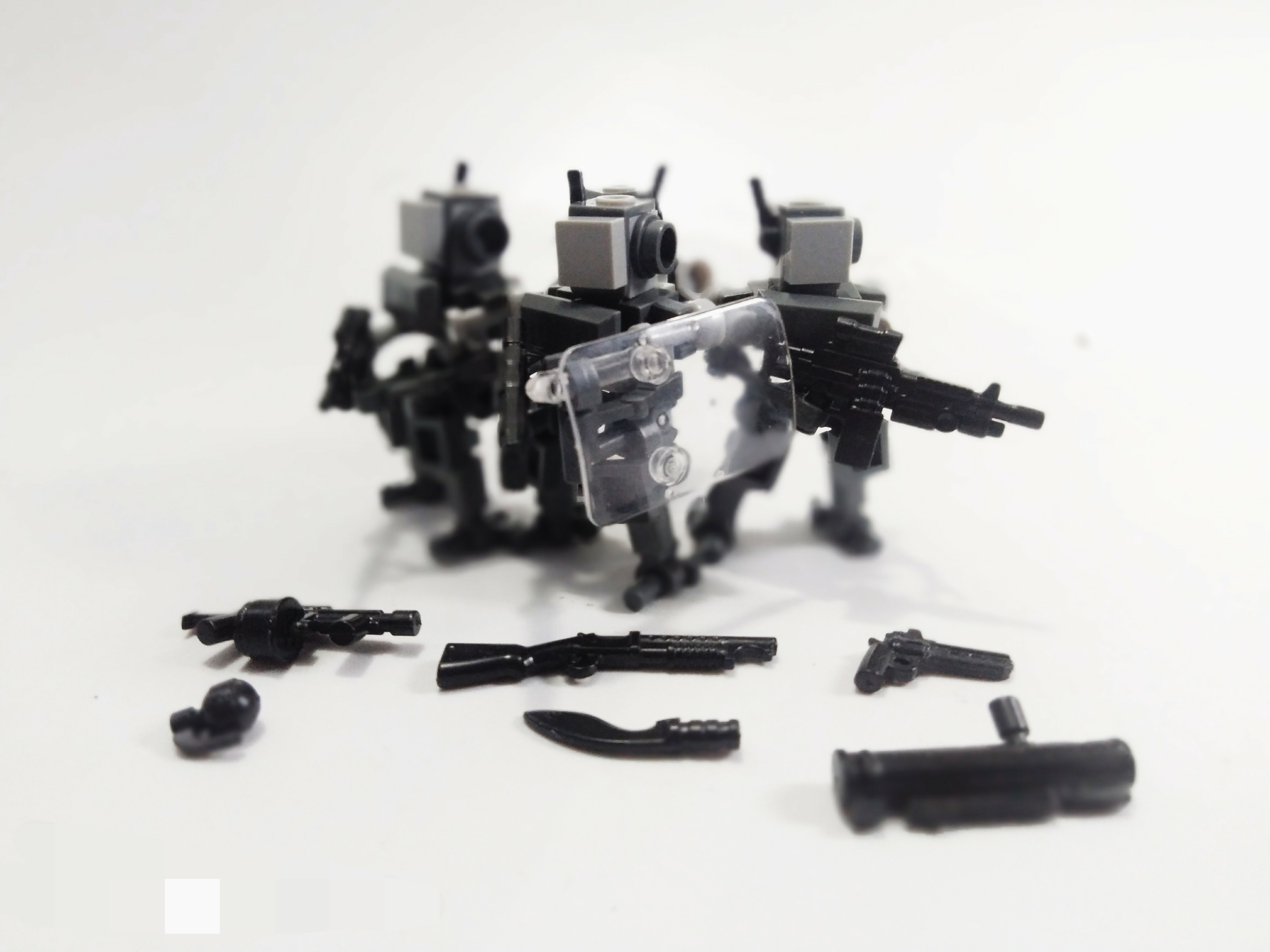 拼装积木中国积木军事玩具机械战警警察人仔机器人MOC外骨骼机甲