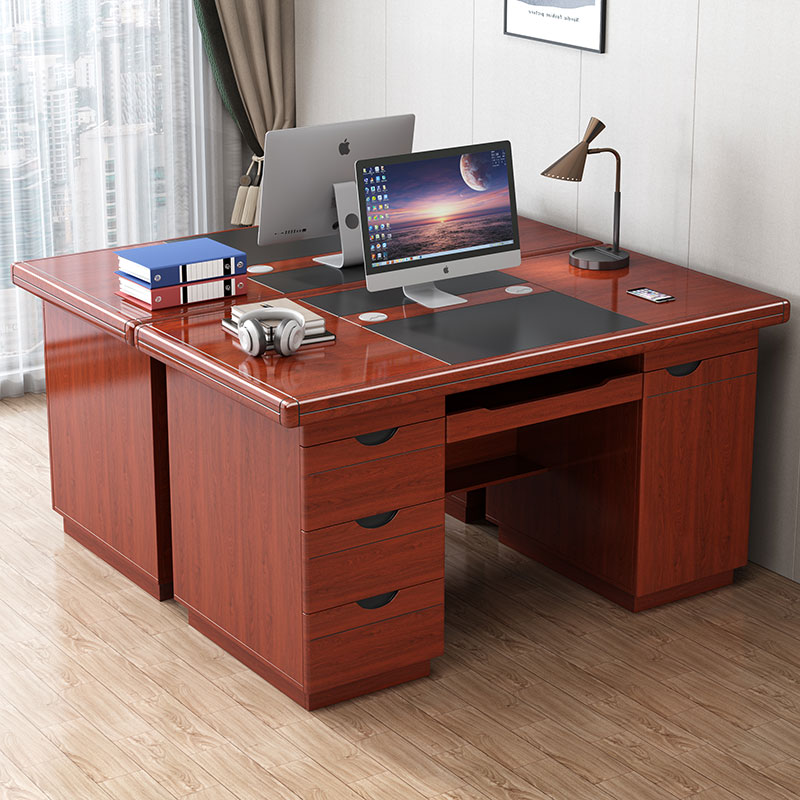 电脑桌台式家用带抽屉书桌带锁1.2米单人简约写字台职员办公桌子