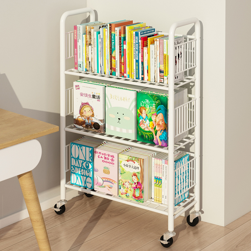儿童书架绘本架图书玩具收纳简易一体架储物柜家用多层落地置物架