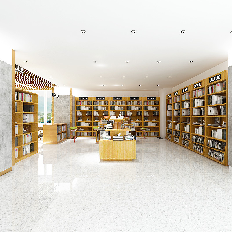图书馆书架书柜学校书店阅览室展示架双面中岛木质展示柜中岛台