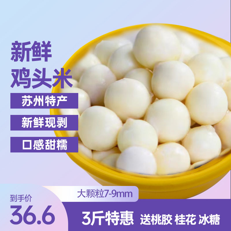 鸡头米新鲜苏州特产2023芡实非手剥中大颗粒自产自销水八仙3斤