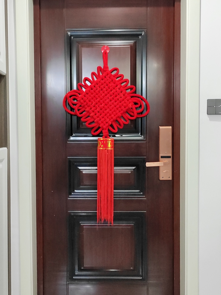 中国结挂件客厅玄关红色平安结挂饰卧室入户门上新年过年装饰大号