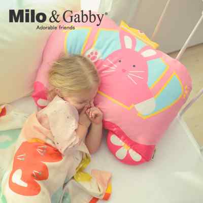 韩国进口 Milo Gabby 超大童趣枕头卡通动物抱枕大号枕套抗菌枕芯