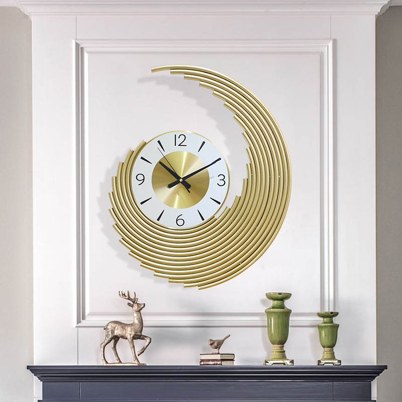 新品轻奢挂钟客厅家用时尚钟表玄关装饰新中式时钟艺术挂表创意钟