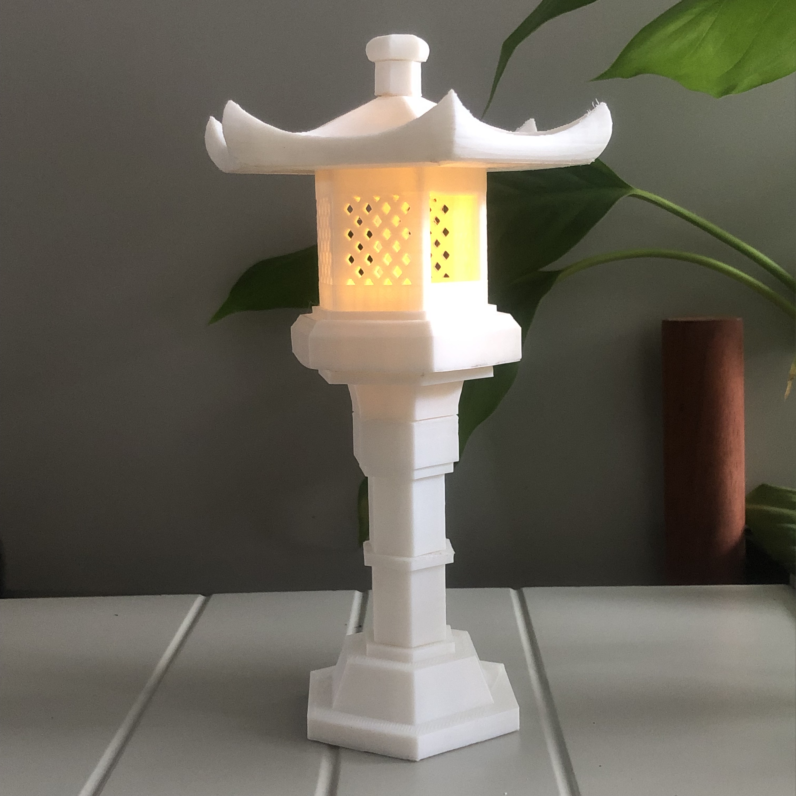 仿古中国风3D打印古风石灯中式桌面摆件景观LED发光拼装模型