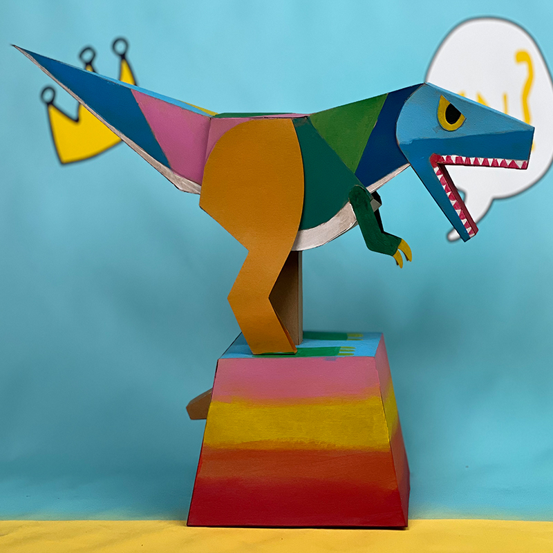 儿童手工制作亲子玩具纸板动物可动模型立体拼装恐龙兔子海豚企鹅