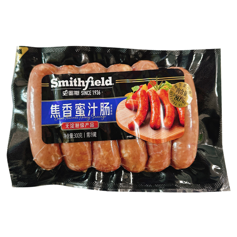 Smithfield史蜜斯焦香蜜汁肠300g早餐三明治早餐火腿切片食品囤货