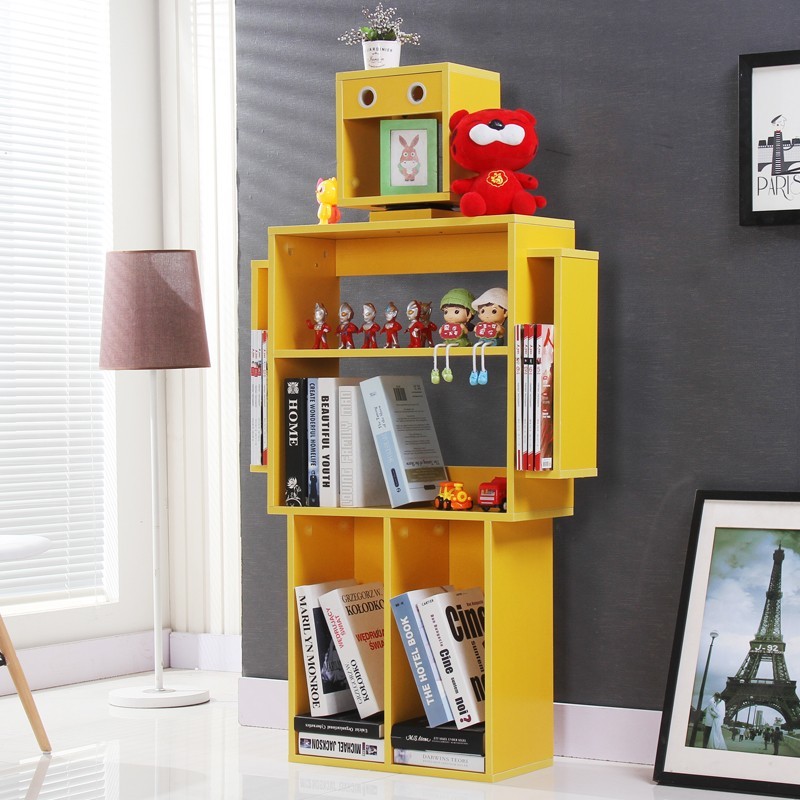 儿童书架书柜杂志玩具收纳装饰架图书馆学生幼儿园创意机器人书架