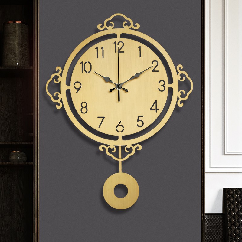 推荐新中式钟表挂钟客厅创意简约纯铜时钟个性高端时尚装饰艺术家