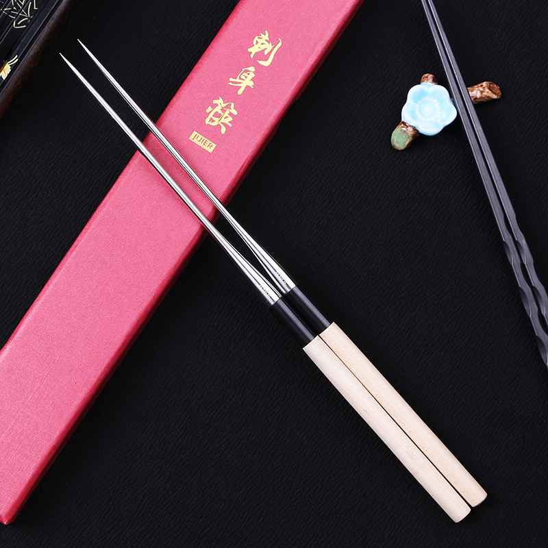 不锈钢尖头刺身筷子日式筷子寿司筷料理店专用筷子三文鱼金属筷子