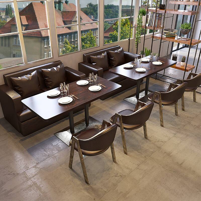 咖啡厅桌椅组合西餐厅酒吧清吧酒馆桌椅汉堡饮品奶茶店卡座沙发