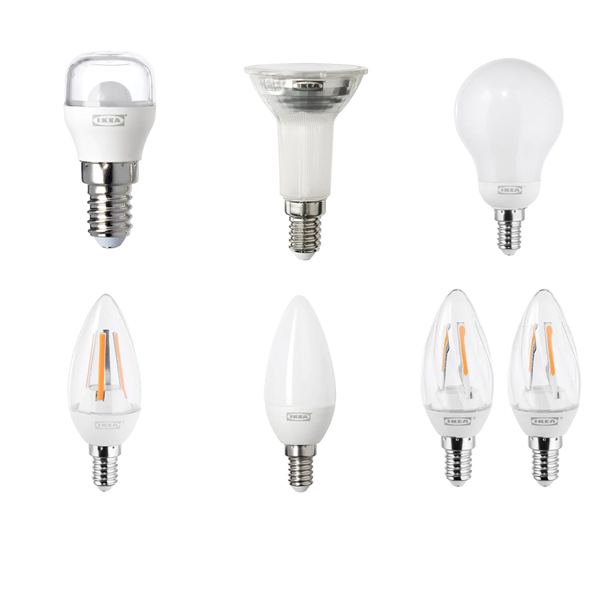 IKEA宜家里耶里代尔E14小螺口台灯吊灯水晶灯LED灯泡光源家用节能
