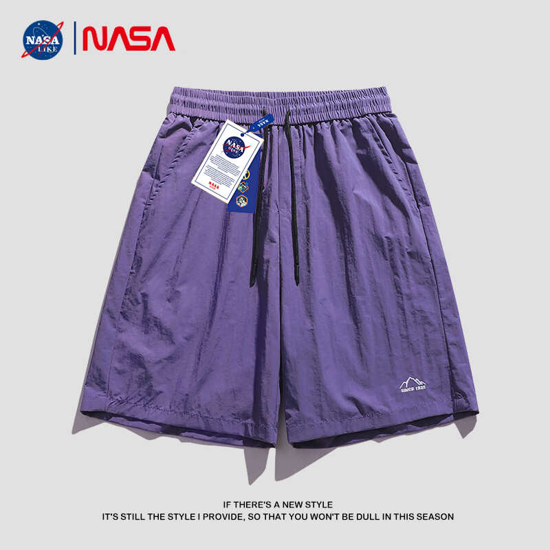NASA户外速干冰丝短裤男夏季美式梭织运动沙滩五分裤透气凉感中裤
