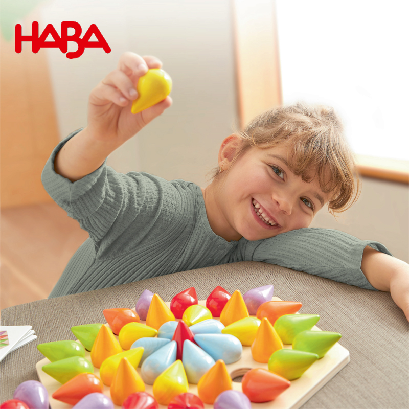 HABA堆叠游戏-水滴之舞 万花筒式积木宝宝三指抓握 空间认知玩具