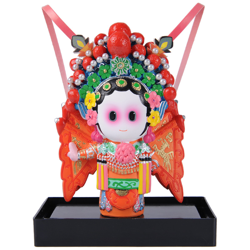 中国风北京特色工艺品京剧脸谱娃娃创意泥人装饰品摆件送老外礼物